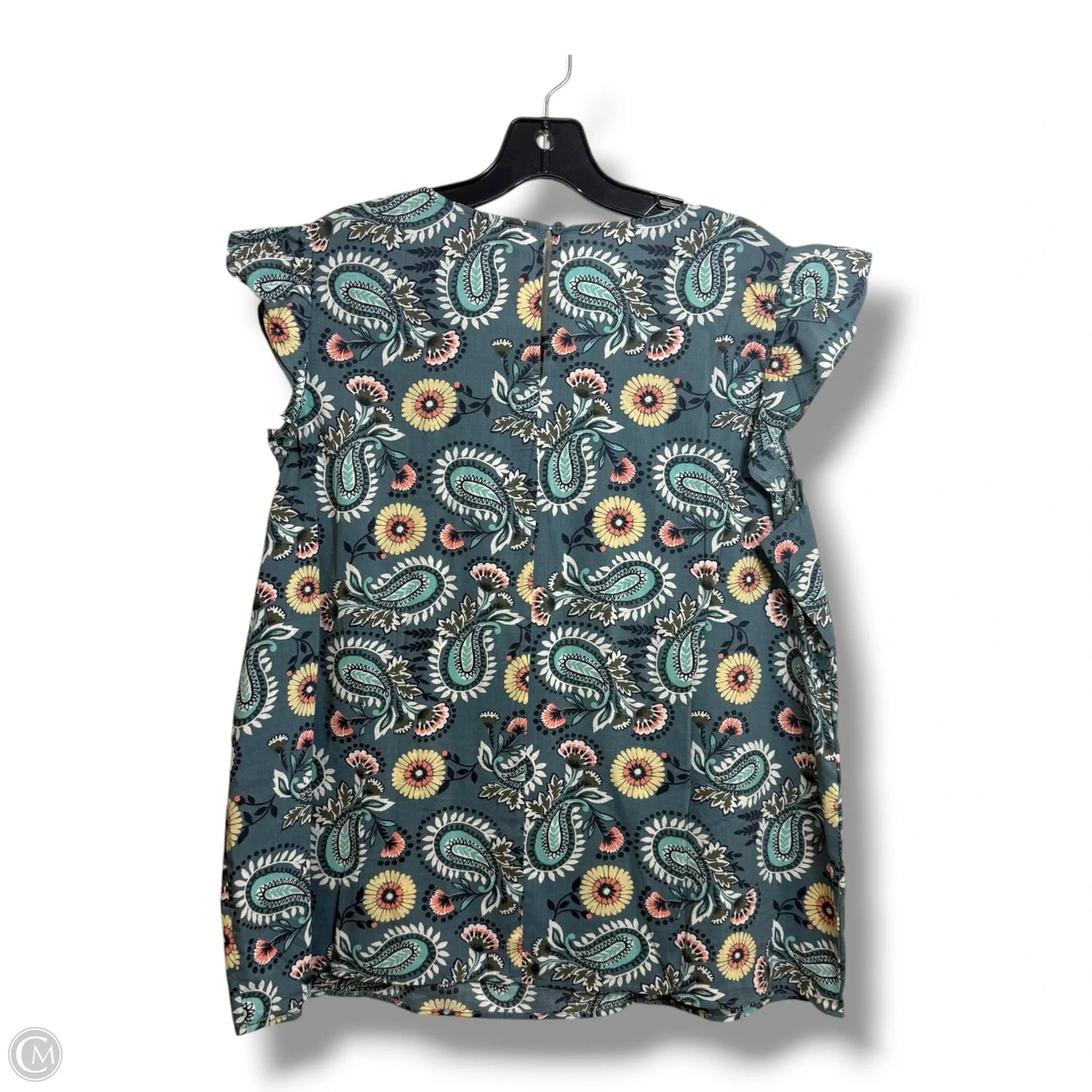 Top Short Sleeve By Loft In Paisley Print, Size: L