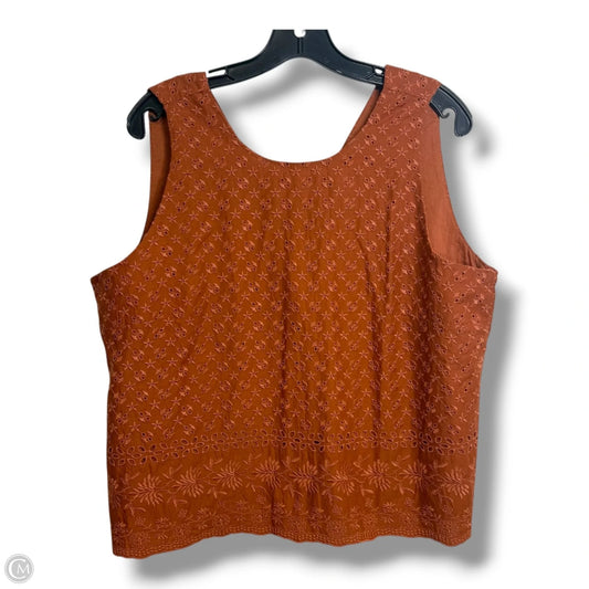 Top Sleeveless By Loft In Copper, Size: L