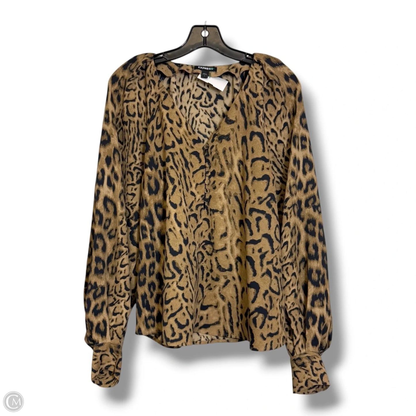 Top Long Sleeve By Express In Animal Print, Size: S