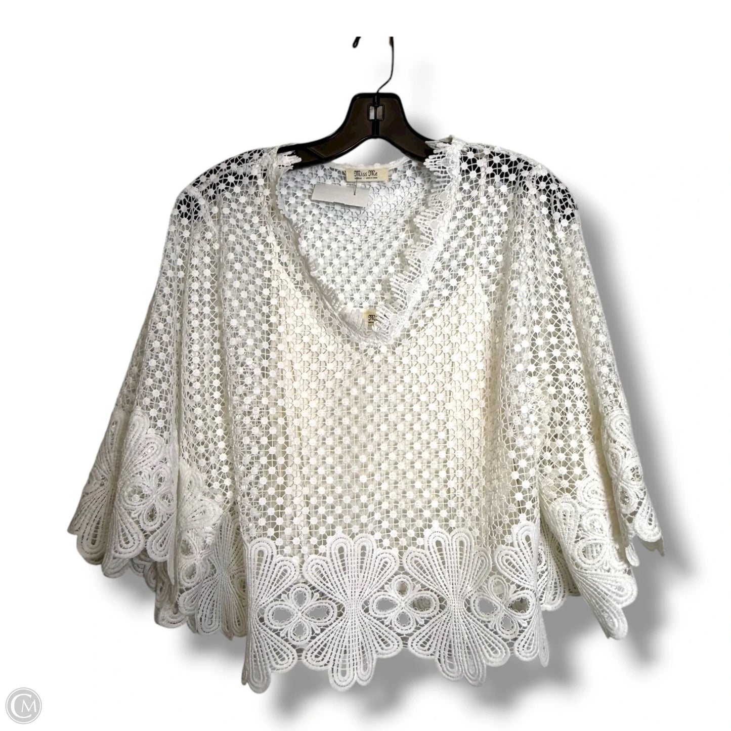 Top Short Sleeve By Miss Me In White, Size: M