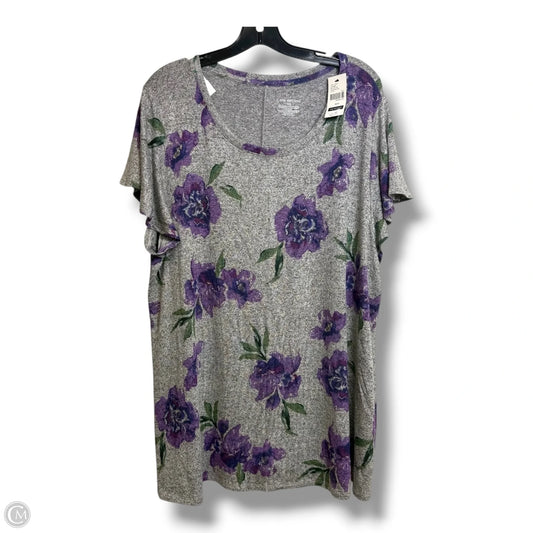 Top Short Sleeve By Lane Bryant In Floral Print, Size: 1x