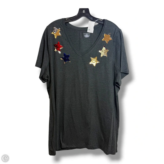 Top Short Sleeve By Lane Bryant In Grey, Size: 2x