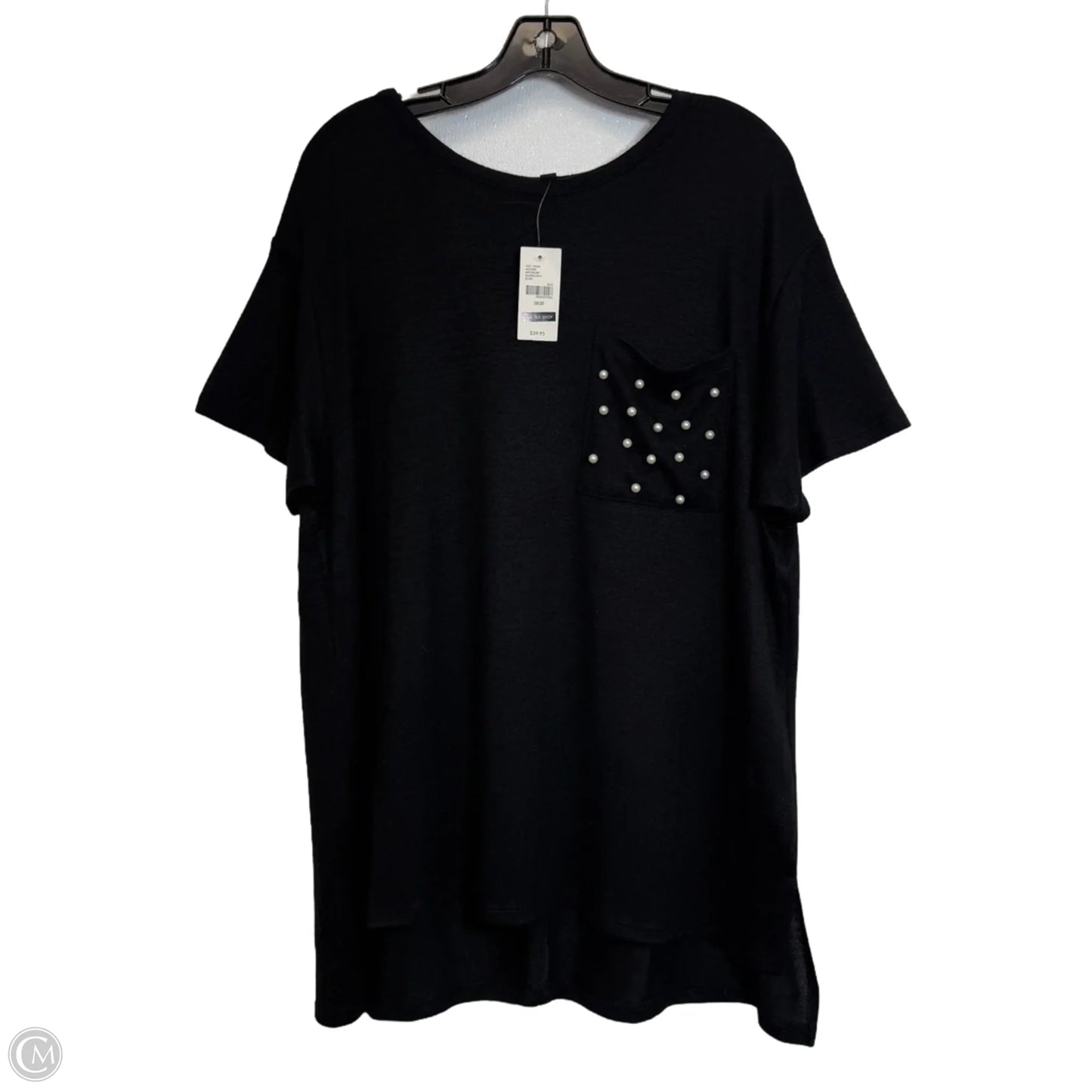 Top Short Sleeve By Lane Bryant In Black, Size: 1x