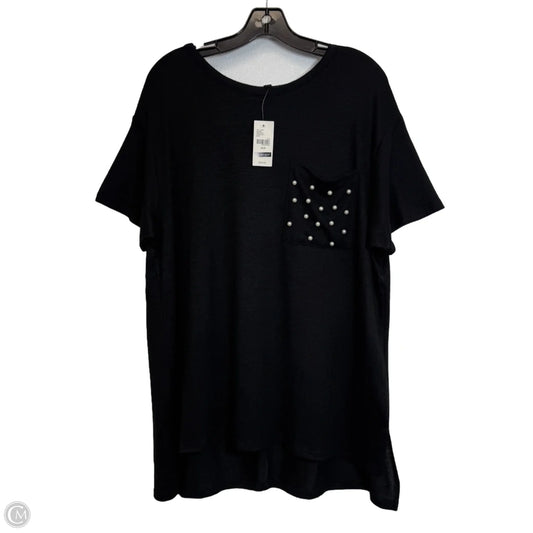 Top Short Sleeve By Lane Bryant In Black, Size: 1x