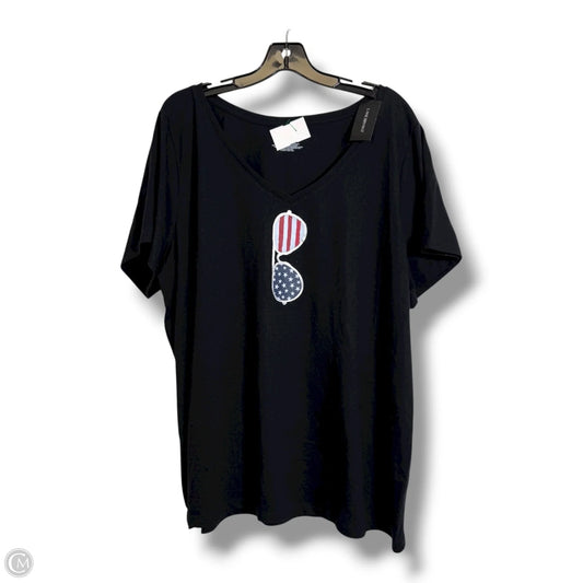 Top Short Sleeve Basic By Lane Bryant In Black, Size: 2x