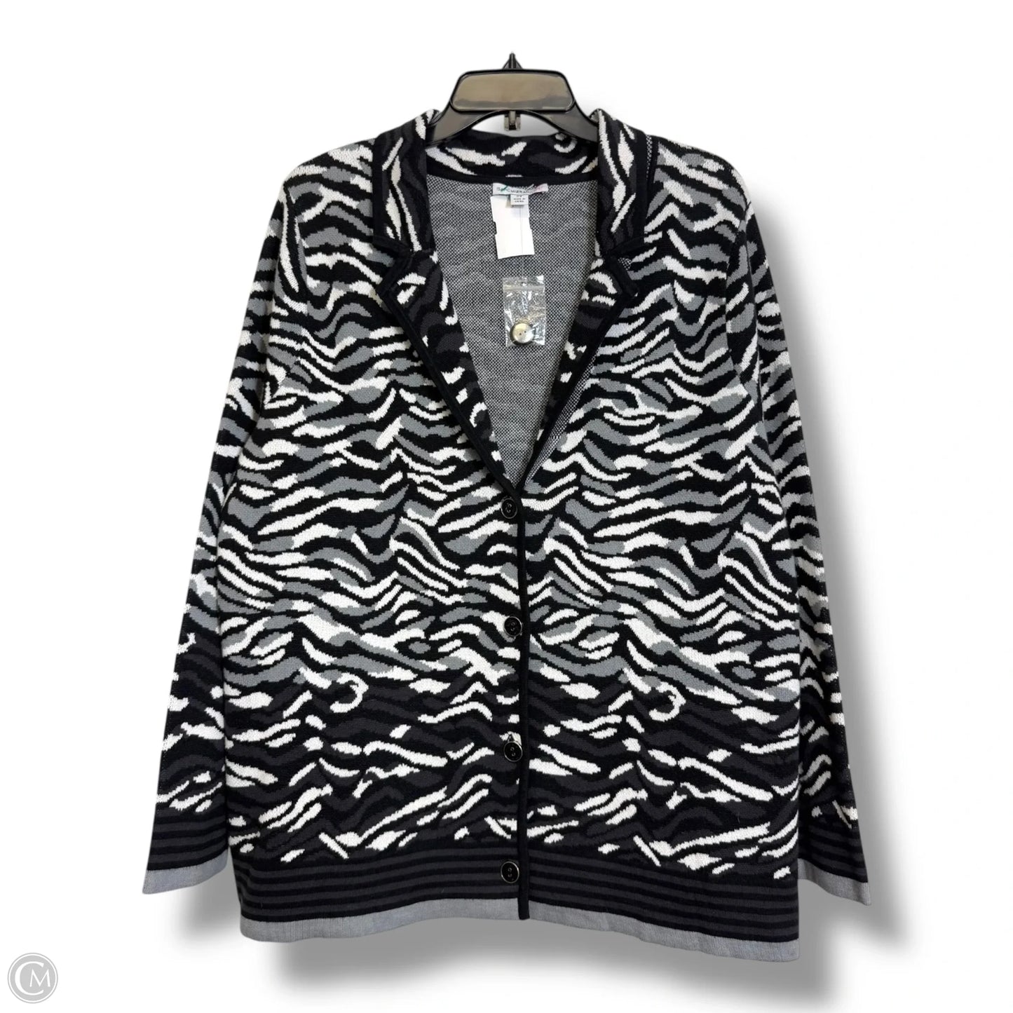 Cardigan By Isaac Mizrahi Live Qvc In Animal Print, Size: 2x