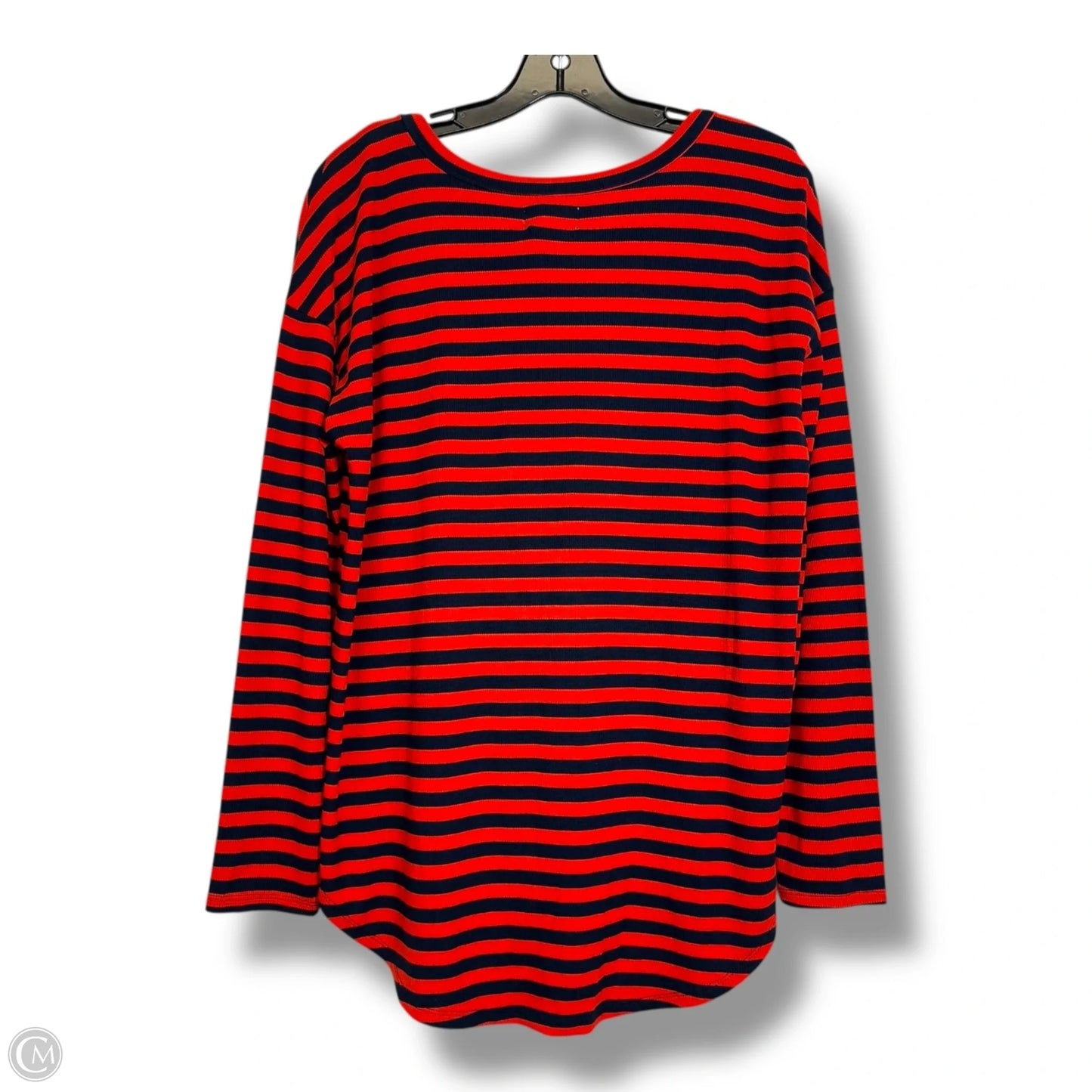 Top Long Sleeve By Lou And Grey In Striped Pattern, Size: M