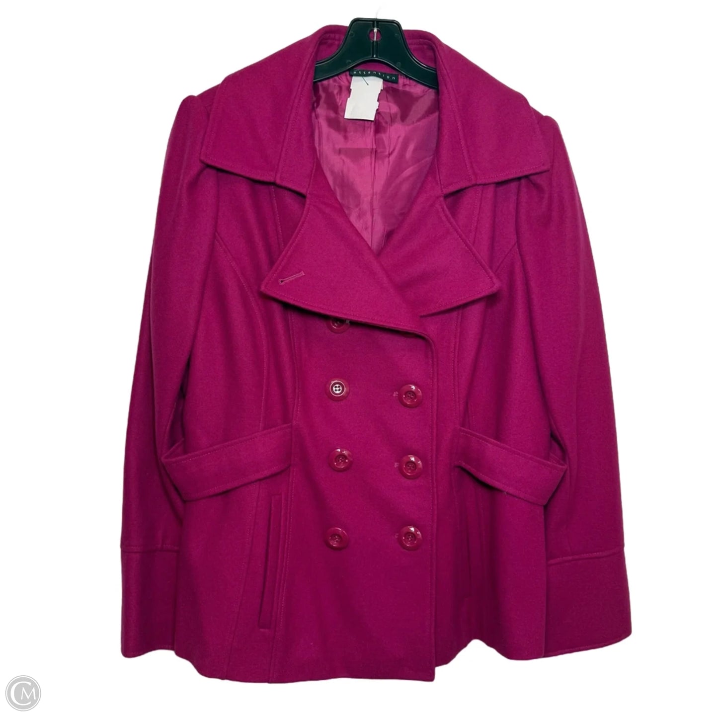 Coat Peacoat By Attention In Purple, Size: Xl