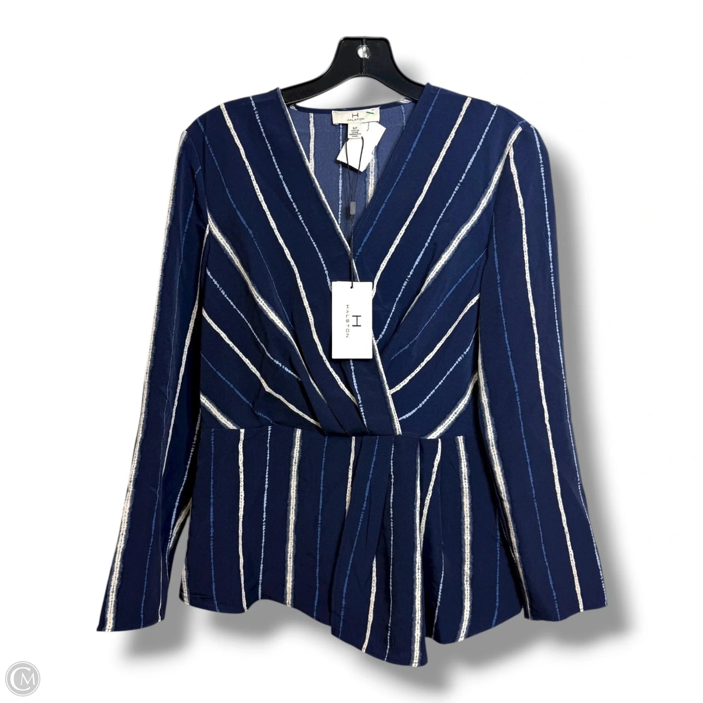 Top Long Sleeve By H For Halston In Navy, Size: S