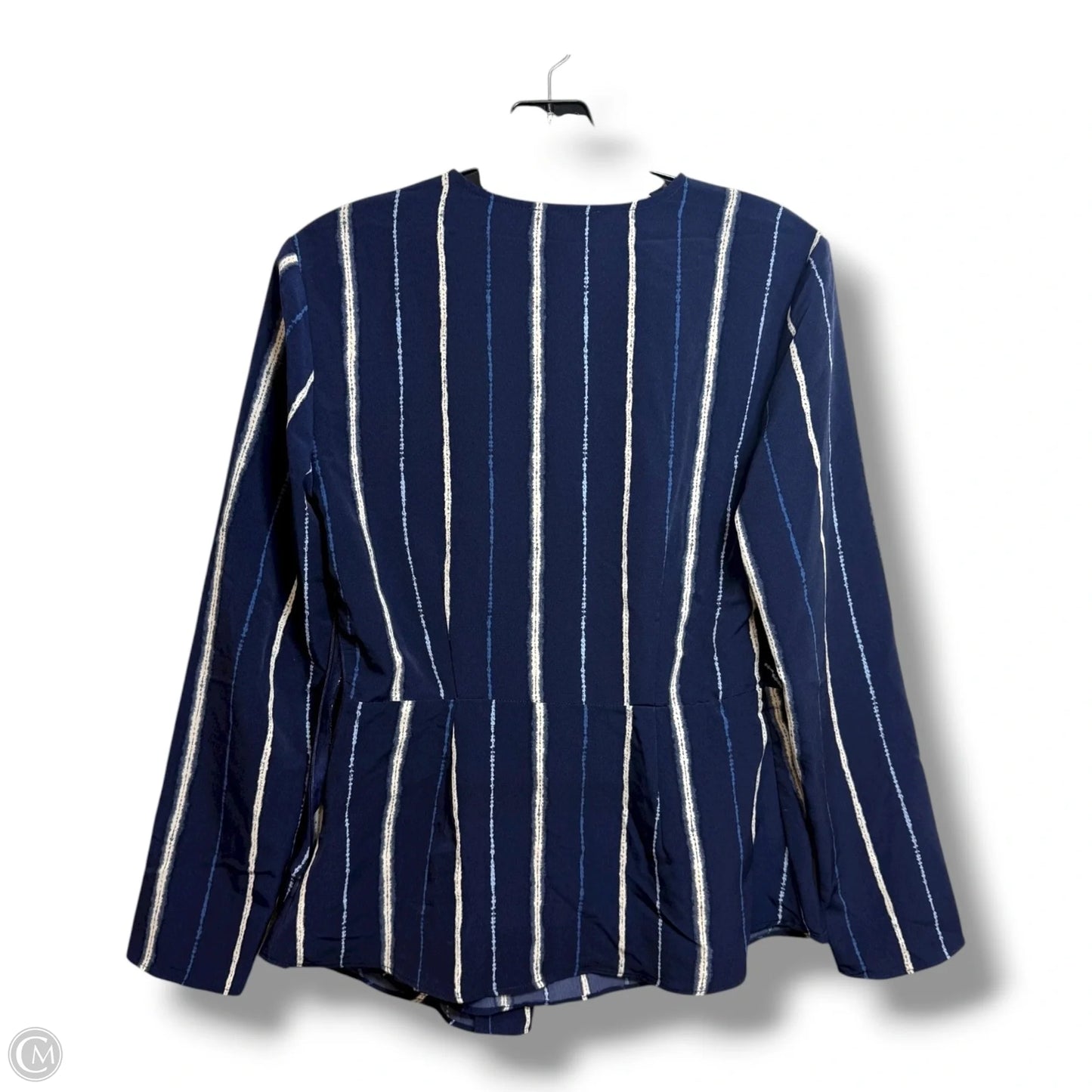 Top Long Sleeve By H For Halston In Navy, Size: S