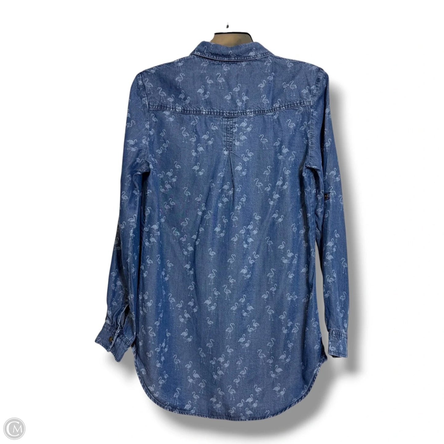 Top Long Sleeve By Max Jeans In Blue Denim, Size: M