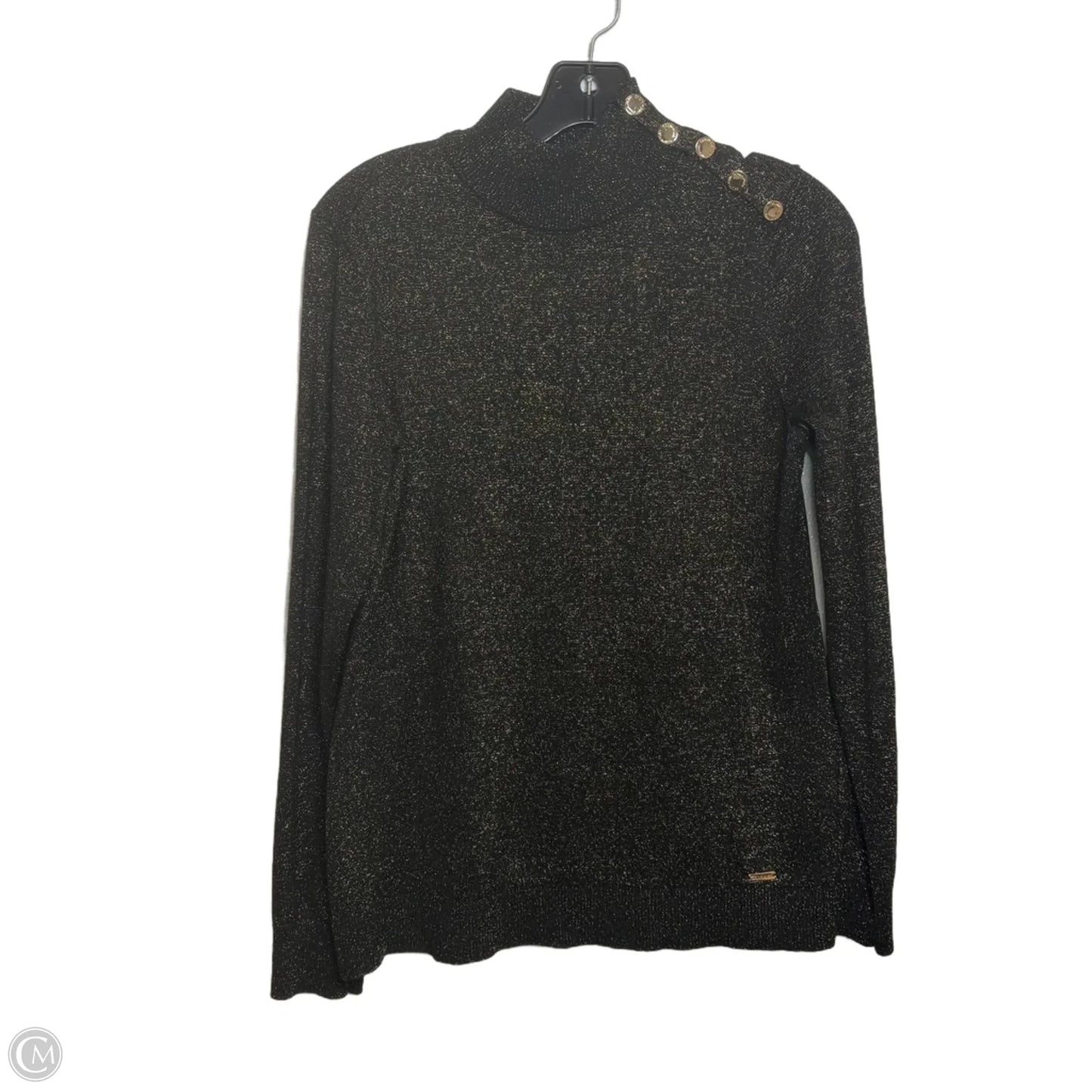 Top Long Sleeve By Calvin Klein In Black, Size: S