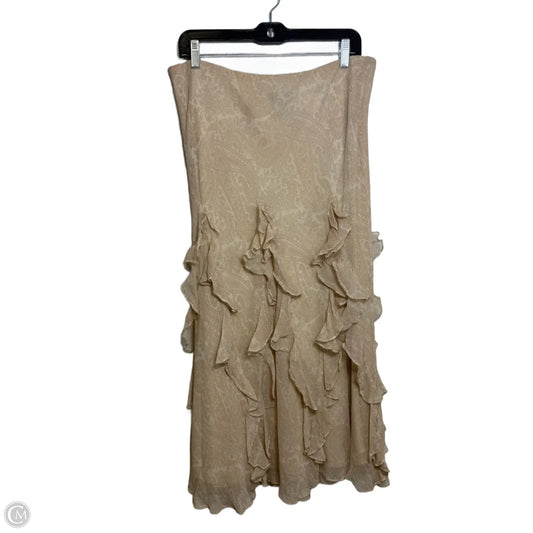 Skirt Midi By Lauren By Ralph Lauren In Tan, Size: L