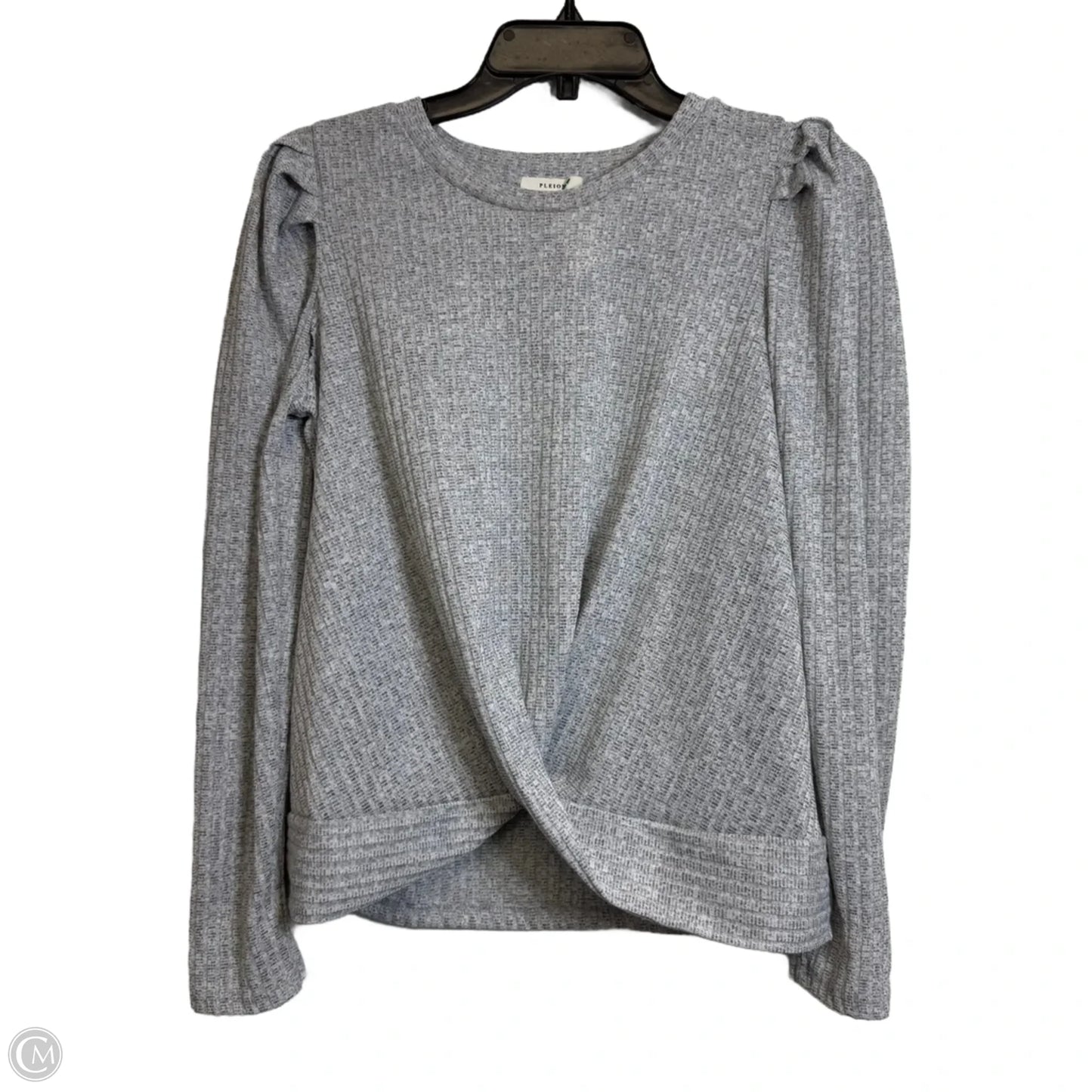 Top Long Sleeve By Pleione In Grey, Size: M