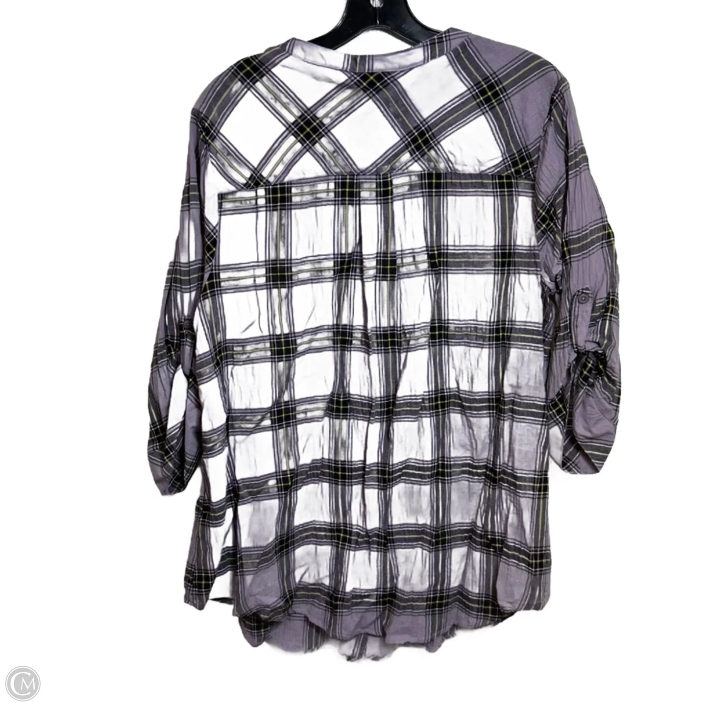 Top 3/4 Sleeve By Torrid In Plaid Pattern, Size: 2x