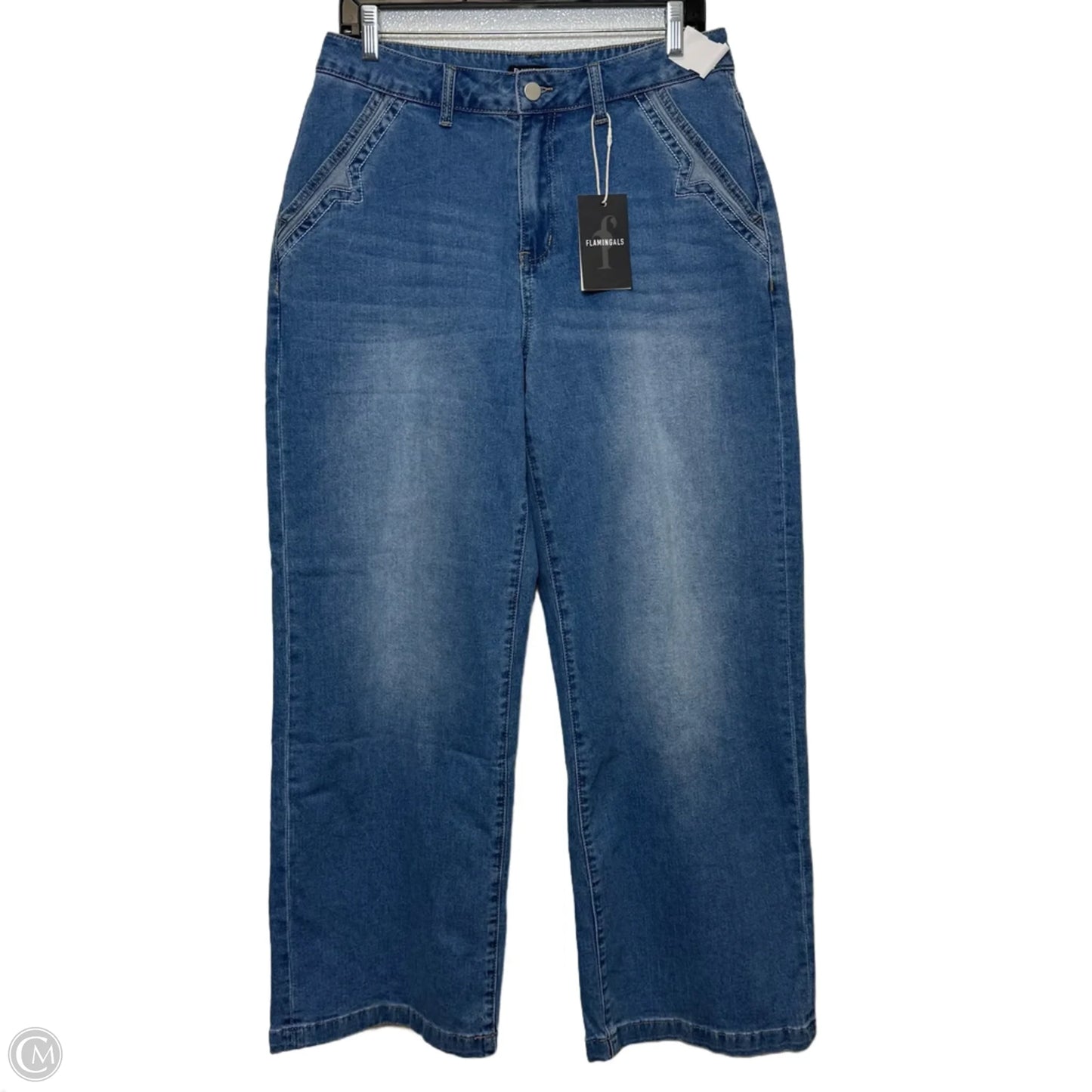 Jeans Wide Leg By Clothes Mentor In Blue Denim, Size: L