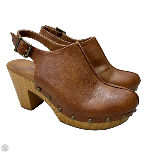 Sandals Heels Block By Zodiac In Tan, Size: 6