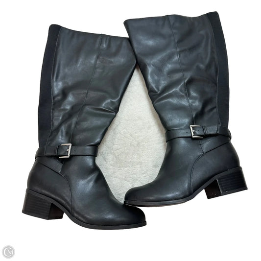 Boots Mid-calf Heels By Torrid In Black, Size: 7EW