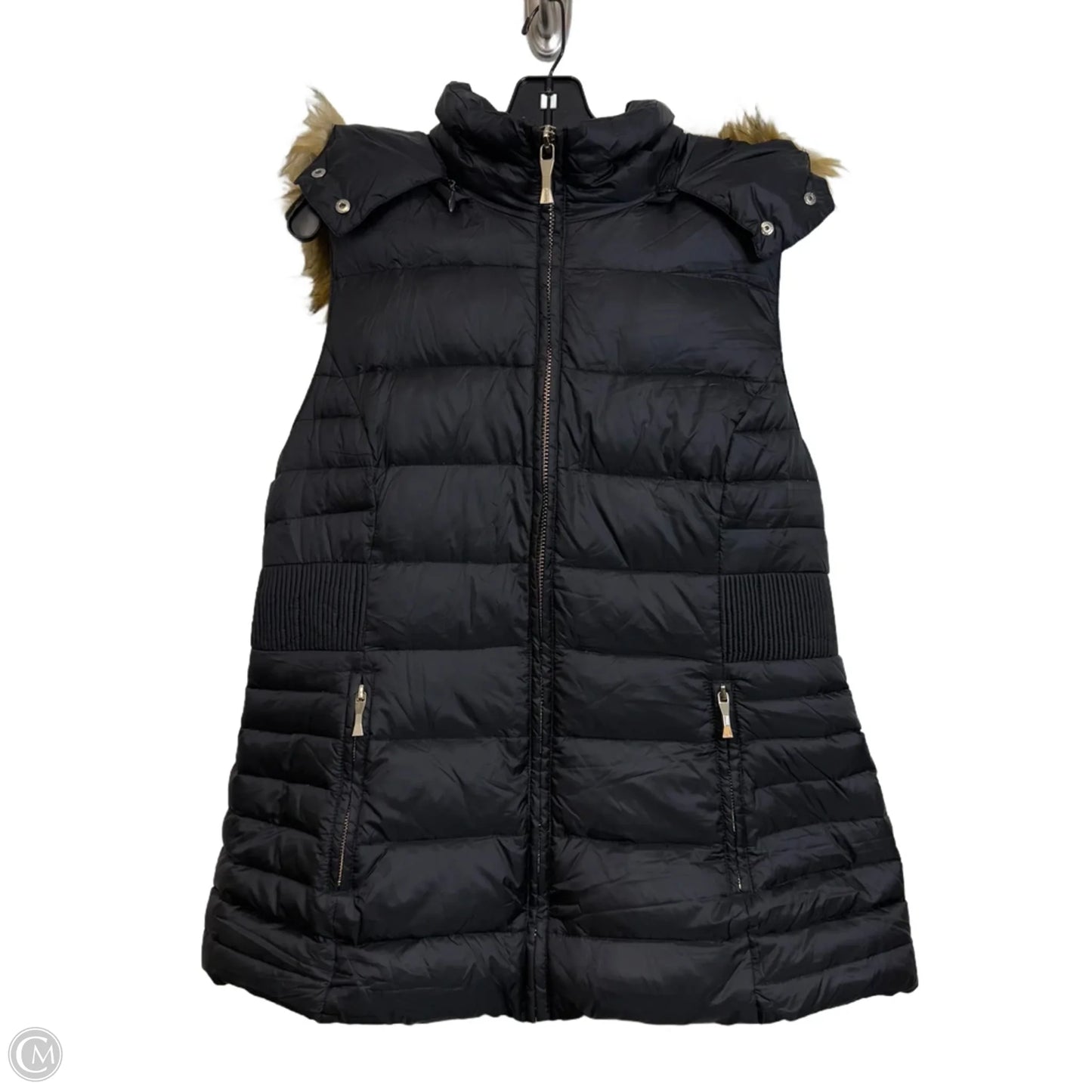Down puffer Vest Designer By Kate Spade In Black, Size: Xl