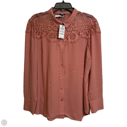 Top Long Sleeve By Inc In Peach, Size: Xl