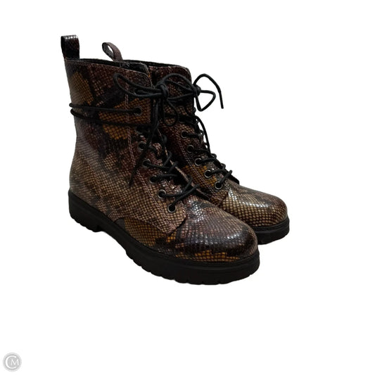 Boots Ankle Flats By So In Snakeskin Print, Size: 8