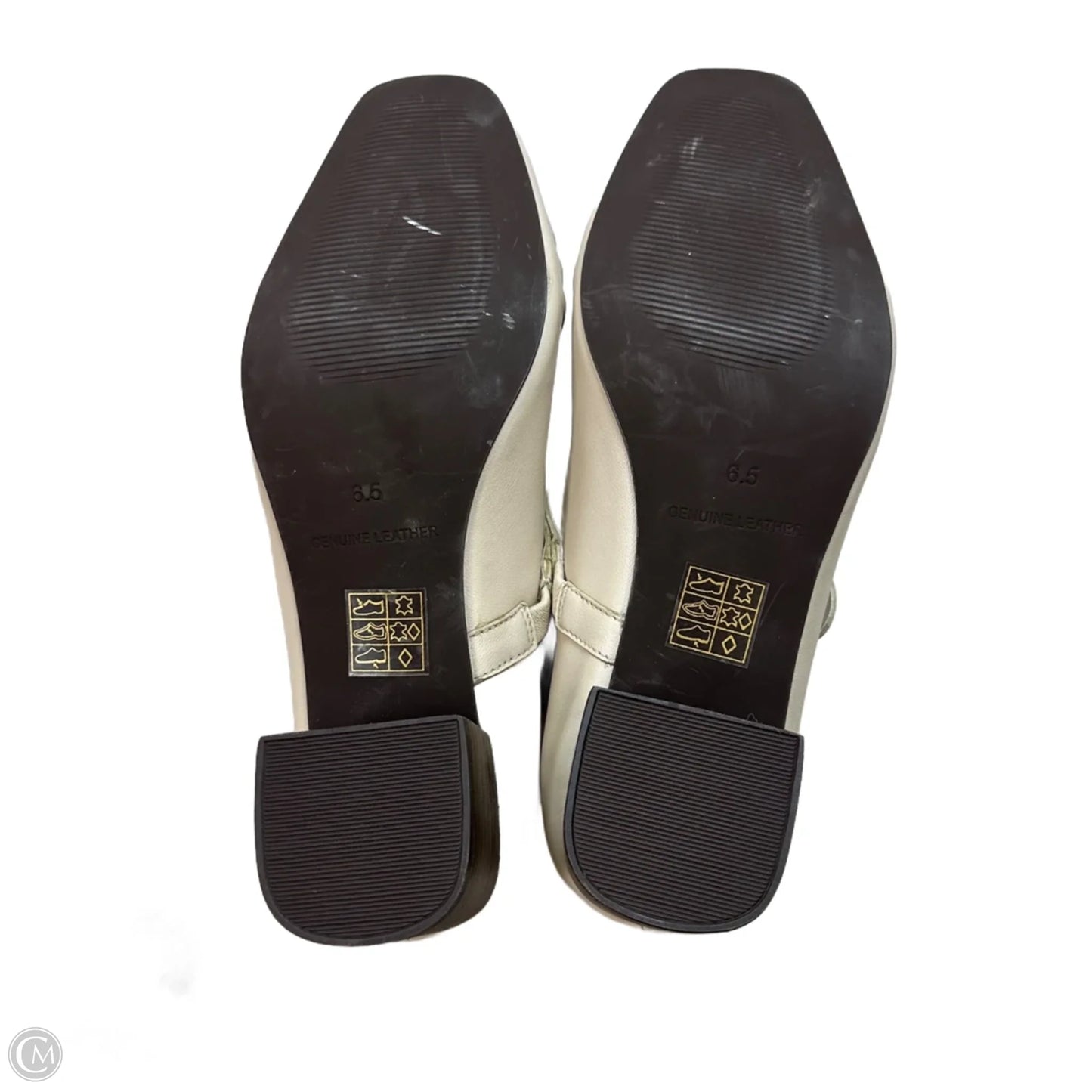 Leather Shoes Heels Block By Clothes Mentor In Beige, Size: 6.5