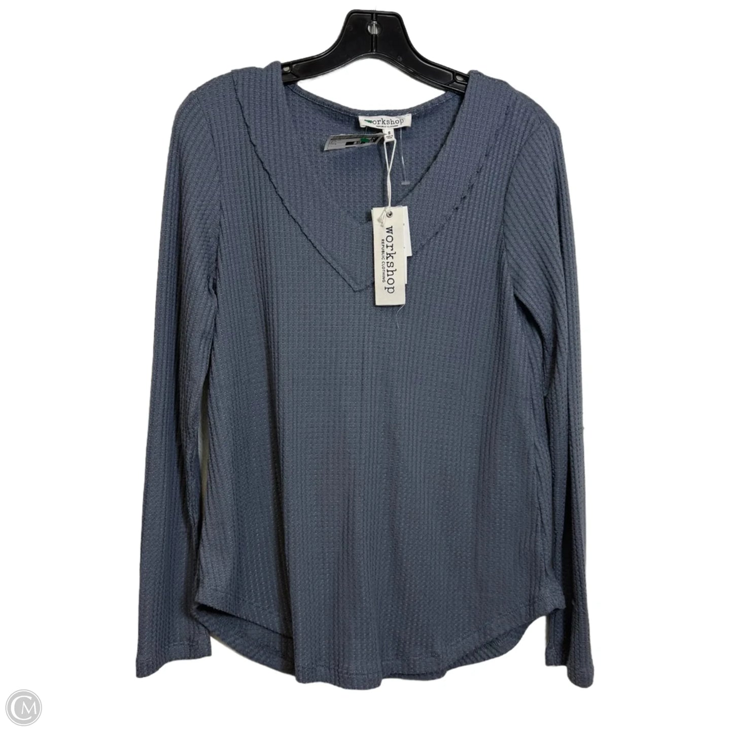 Top Long Sleeve By Workshop In Blue, Size: S