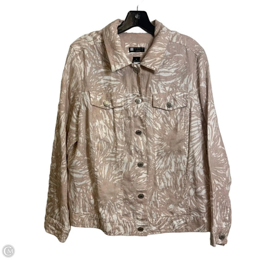 Jacket Denim By Carole Little In Tan, Size: 1x