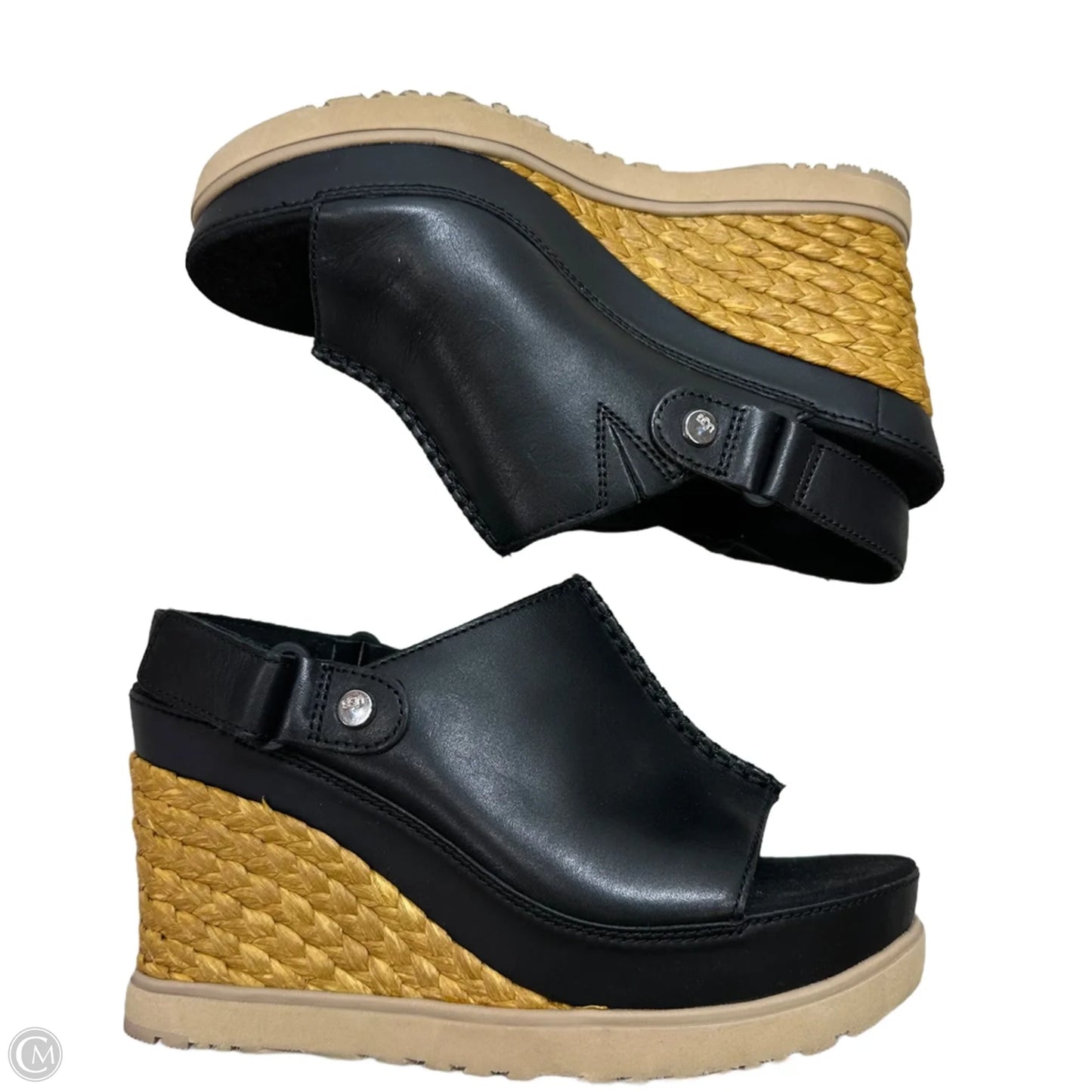 Sandals Designer By Ugg In Black, Size: 9.5