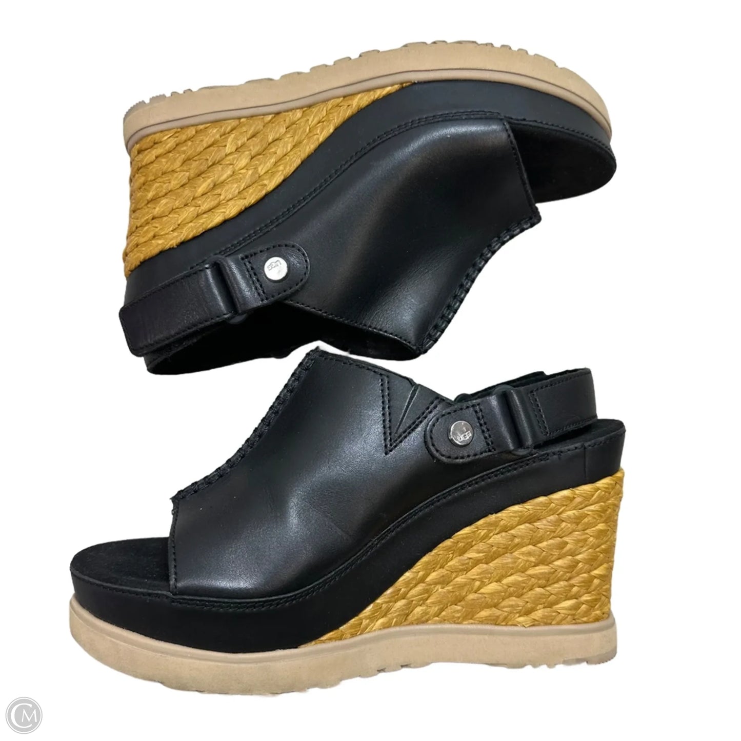 Sandals Designer By Ugg In Black, Size: 9.5