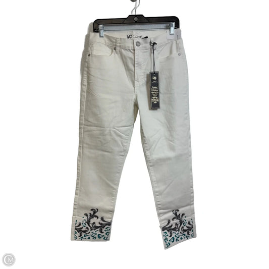 Jeans Straight By Diane Gilman In White Denim, Size: 8