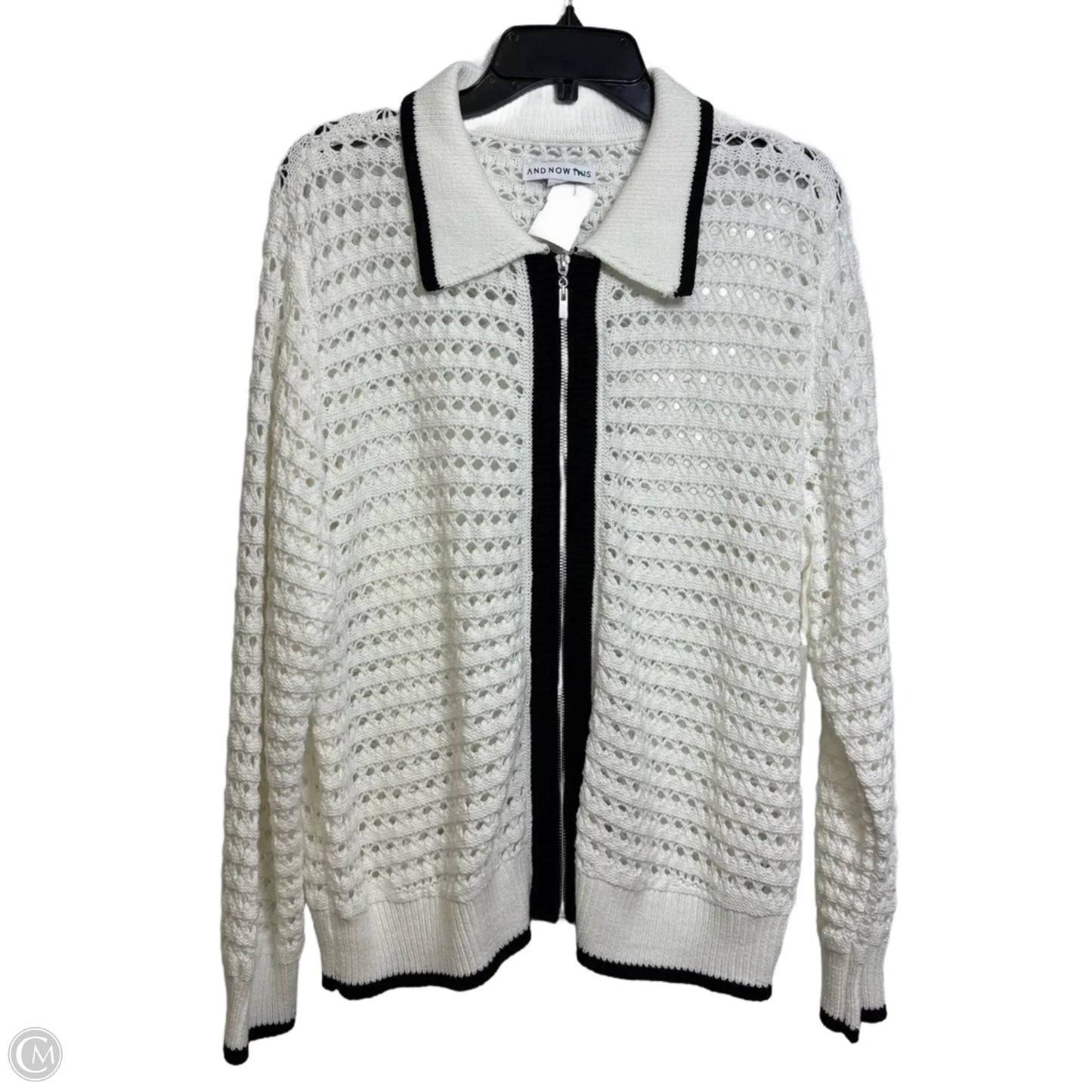 Cardigan By And Now This In White, Size: 2x