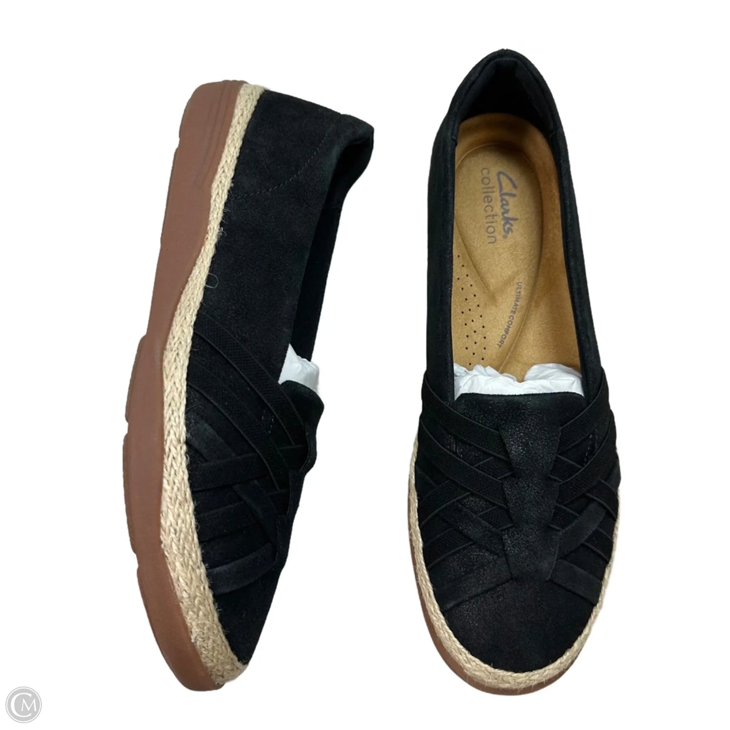 Shoes Flats By Clarks In Black, Size: 10