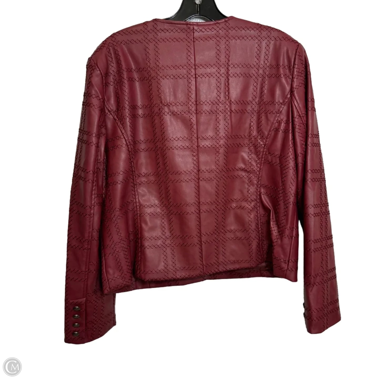 Faux leather jacket moto By Bagatelle In Maroon, Size: L