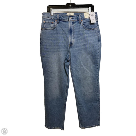 Jeans ankle Straight ultra high rise By Abercrombie And Fitch In Blue Denim, Size: 12