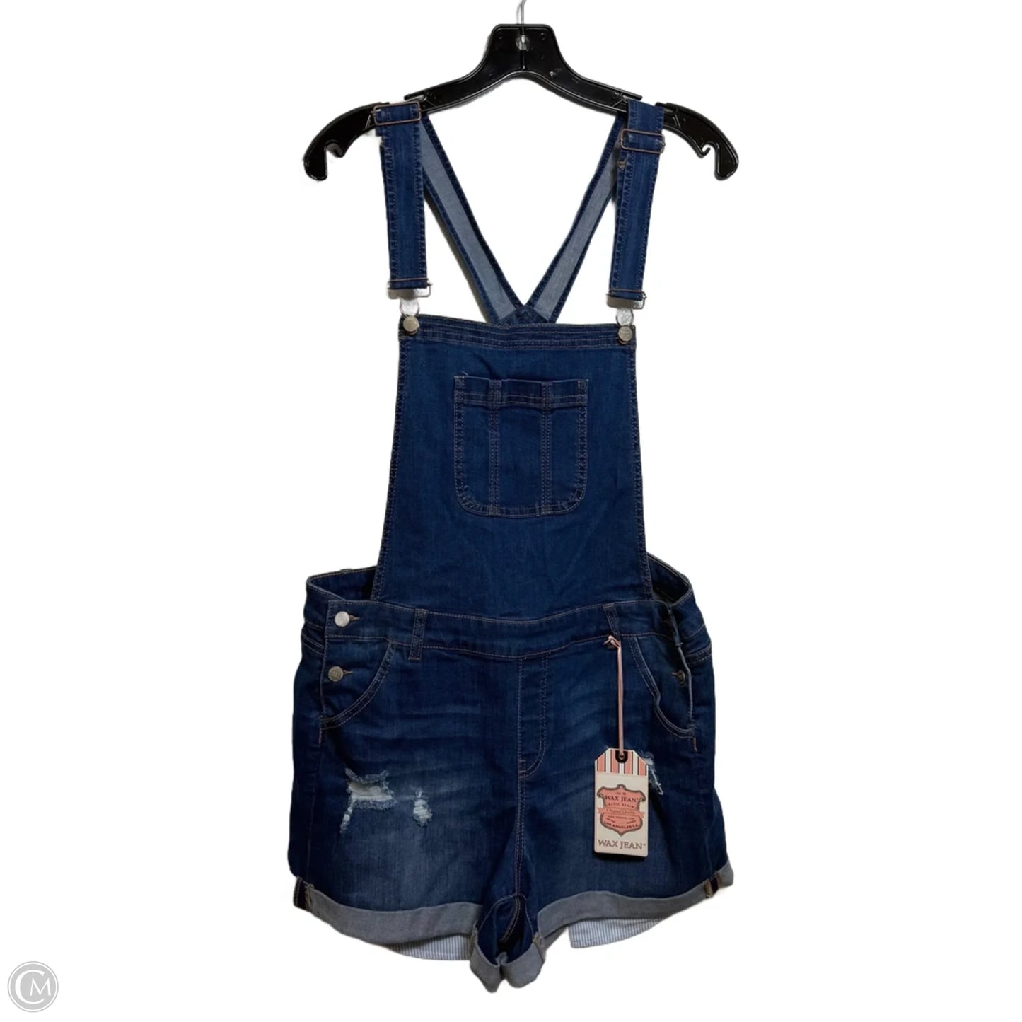 Shortalls By Wax Jean In Blue Denim, Size: 2x