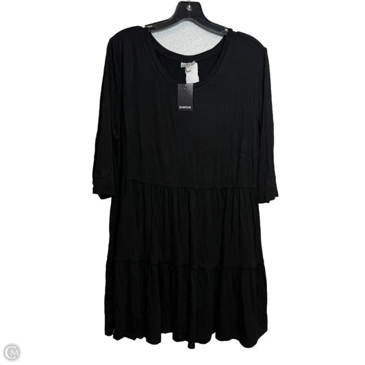 Tunic 3/4 Sleeve By Avenue In Black, Size: 1x