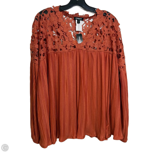 Top Long Sleeve By Express In Copper, Size: L