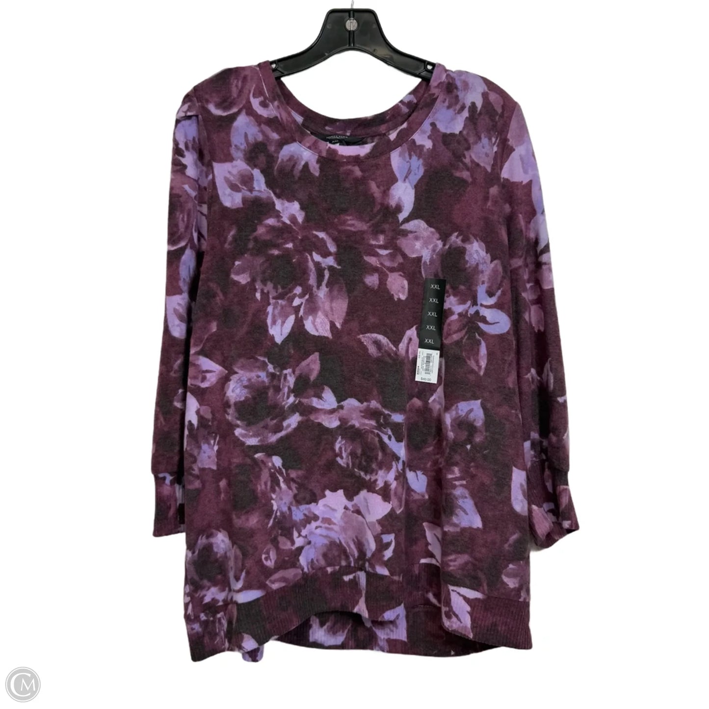 Top Long Sleeve By Simply Vera In Purple, Size: Xxl