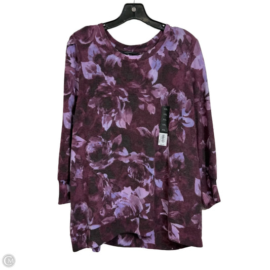 Top Long Sleeve By Simply Vera In Purple, Size: Xxl