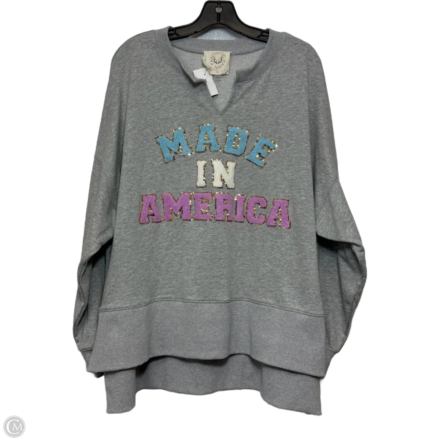 Top Long Sleeve By Fantastic Fawn In Grey, Size: M