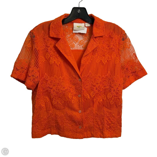 Top Short Sleeve By Maeve In Orange, Size: M
