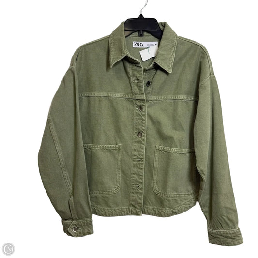 Jacket Denim By Zara In Green, Size: S