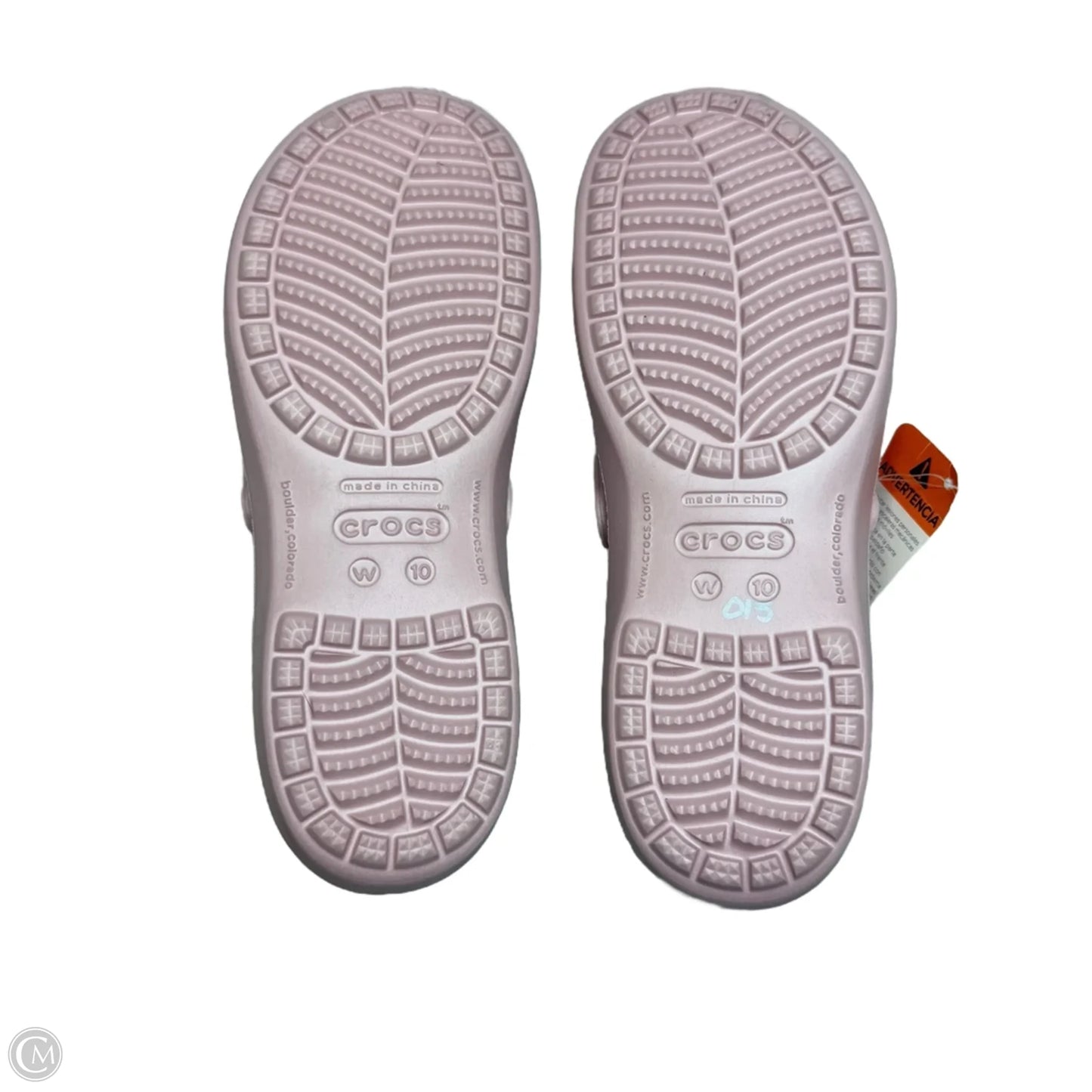 Sandals Flats By Crocs In Pink, Size: 10