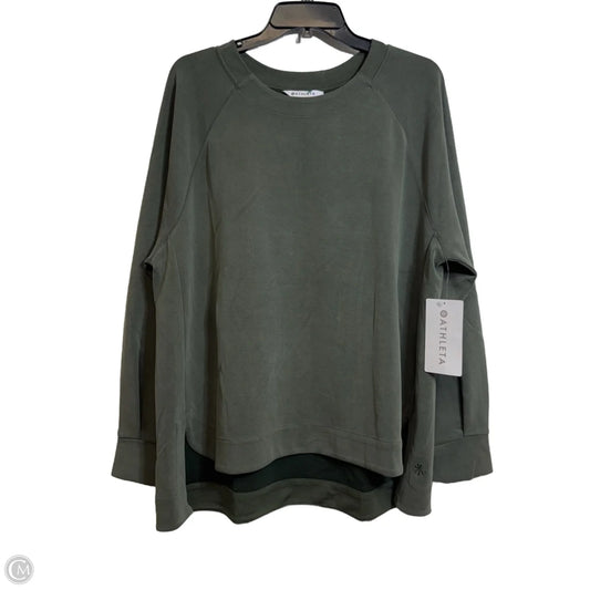Athletic Top Long Sleeve Crewneck By Athleta In Green, Size: 1x
