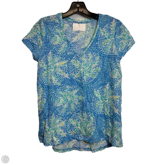 Top Short Sleeve Designer By Lilly Pulitzer In Blue, Size: S