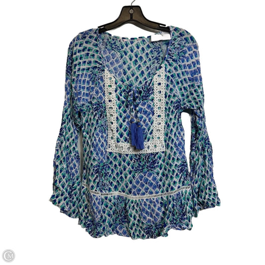 Top Long Sleeve Designer By Lilly Pulitzer In Blue, Size: S