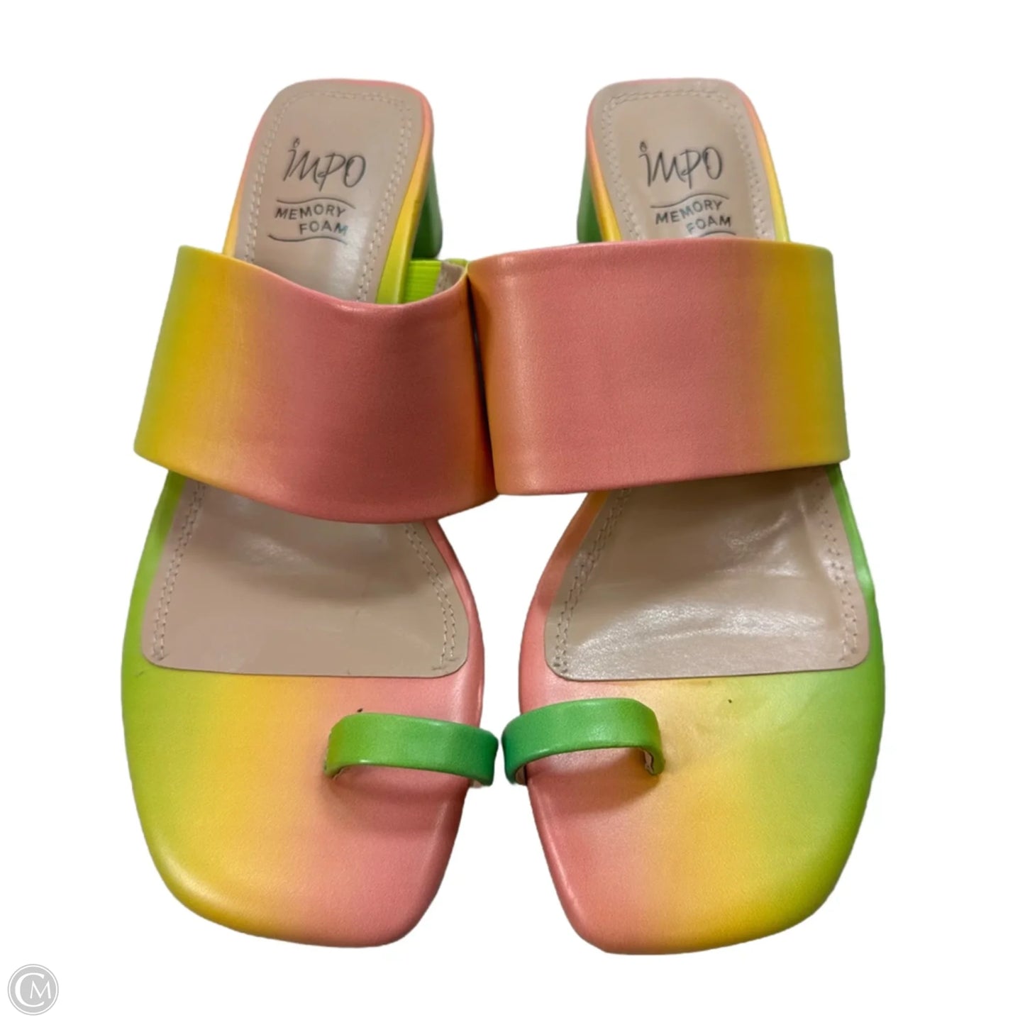 Sandals Heels Block By Impo In Rainbow Print, Size: 6.5