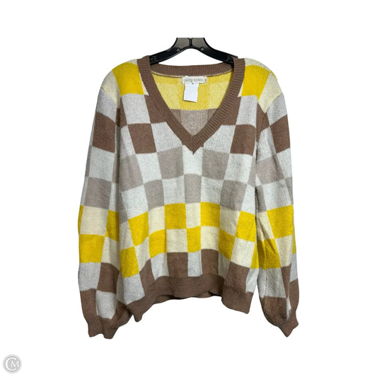 Sweater By Clothes Mentor In Checkered Pattern, Size: Xl