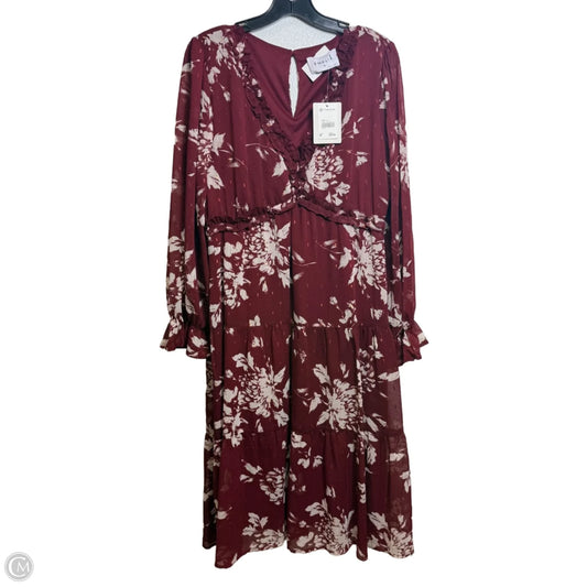 Dress Party Midi By Clothes Mentor In Maroon, Size: M